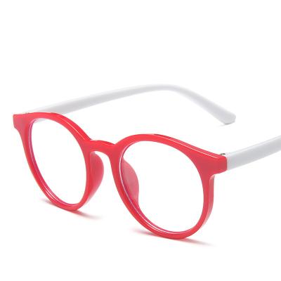 China Fashionable small fashion transparent color fame light anti blue children's flat glasses for sale