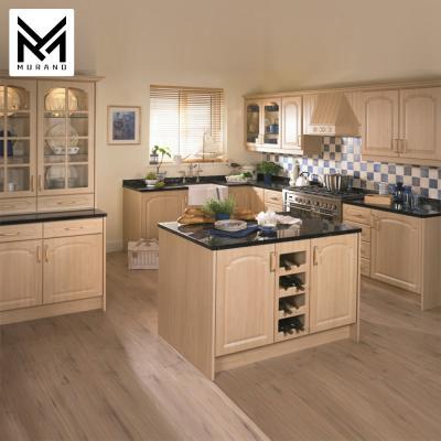 China CLASSIC Custom Modern Wooden Standard Italian Prefab Luxury Kitchen Furniture E1 PVC Membrane Sideboards for sale