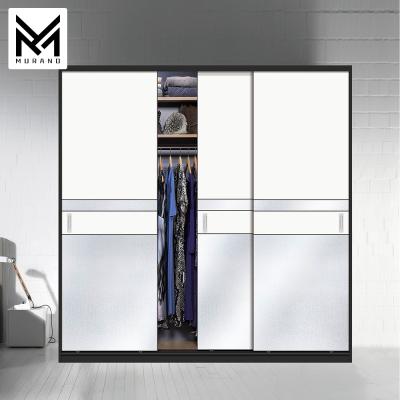 China European Promotional Fancy Sliding Door China White Wardrobe Obvious/Invisible Style 2 Sliding Doors For Wardrobe Manufacturer for sale