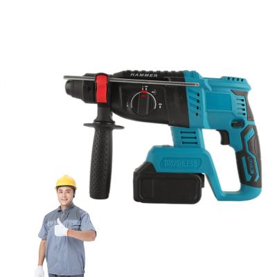 China Multifunctional Brushless Cordless Rotary Rechargeable Construction Hammer Drill Electric Hammer For 21V Battery for sale