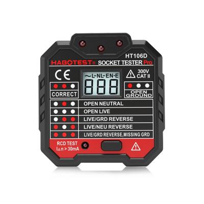 China Ground Circuit Fault Detector Live Zero Line Breaker Finder EU UK US Plug With RCD Pro Test Socket Tester AC 48-250V HT106E HT106B/D/E for sale