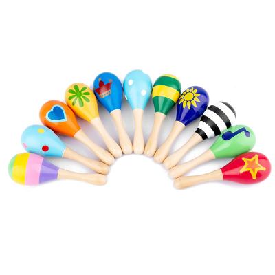 China WANHUa Bulk Wooden Baby Educational Toys Baby Maracas Mexican Custom Wooden Maracas For Kids for sale