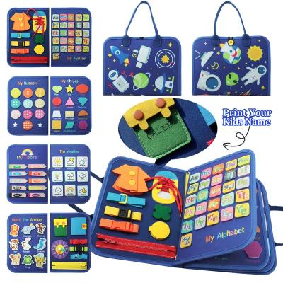 China WANHUA baby montessori busy board sensory felt educational toys eco-friendly material for sale