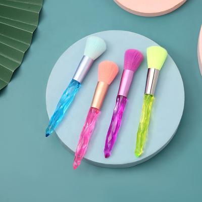 China Trendy Crystal Handle Zero-Damage Makeup Brush Fashion Professional Wholesale Colorful Diamond Shaped Makeup Brush for sale