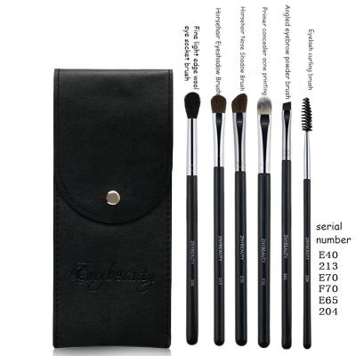 China Angular Blush 6 Black Private Label Brush Pack Remover Eyeshadow Makeup Brushes for sale