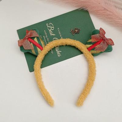 China Sweet Popular Amazon Christmas Decorations Elk Antlers Santa Headband for sale