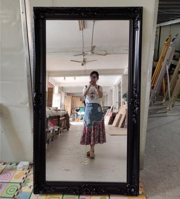 China Eco-friendly Hot Sale Modern Black Color Mirror Painting Frames Full Framed Mirror In Custom Size for sale