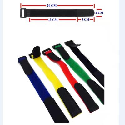 China Viable high quality colorful stock 200MM*20MM hook and loop can custom logo for cable tie for sale