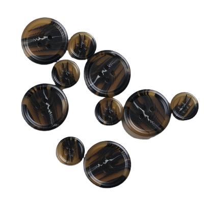 China Wholesale 4-Holes LEAD FREE Custom Resin Sewing Black and Brown Color Recycled Plastic Buttons For Clothes for sale