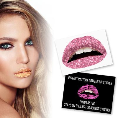 China Waterproof Fashion Prom Makeup Diy Temporary Disposable Waterproof Tattoo Decals Model Artistic Lip Shape Sticker for sale