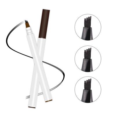 China Fine Sketch Henna Eyebrow Enhancer Liquid Logo Eyebrow Pencil Waterproof Fork Tattoo Eyebrow Tip Waterproof Private Pen 4 Head for sale