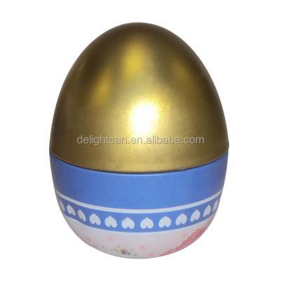 China Recyclable Shaped Easter Egg Tin Box For Candy Gift Promotional Tin Box For Candy Cookie Tin Box For Easter for sale