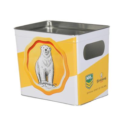 China Sustainable First Grade Tinplate Ice Bucket Bespoke Double Wall Beverage Tub Large Capacity Ice Buckets for sale