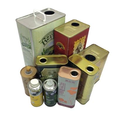 China Recyclable Custom Olive Oil Printing Tin Can Containers 1 Liter Frying Oil Can 1 Gallon Oil Tin Can Packaging for sale