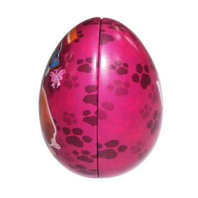 China Hot Selling Recycled Materials Collectible Egg Shaped Tin Vintage Tin Easter Egg Metal Easter Egg for sale