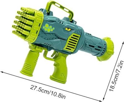 China Outdoor Toys Bubble Blowe Set Amazon Hot Sale Toys 2023 Bubble Toys 32 holes Dinosaur Bubble Bazooka Machine Gun Rocket Bubble set for sale