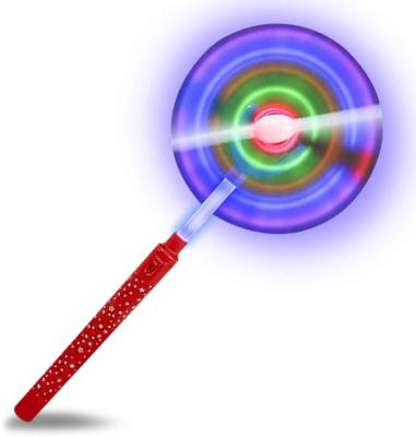 China Stress Relief Fidget Spinner Party Favor Flashing Light Up Toys Led Stick Light Rainbow Led Glowing Windmill Toy Led Windmill Plastic for sale