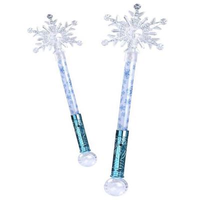 China Pp Magic Wand Snowflake Light Up  lampen Wands Toys Sticks Shining Scepter Flash Stick Fairy led snowflake wand Gifts For Girls for sale