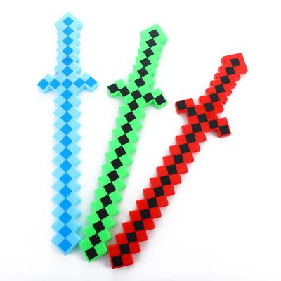 China 6 type led flashing mode Drop Shipping Children's Role Play Game Led Plastic Flashing Stick Mosaic Pixel Light Flashing LED Mosaic Plastic Sword with sou for sale