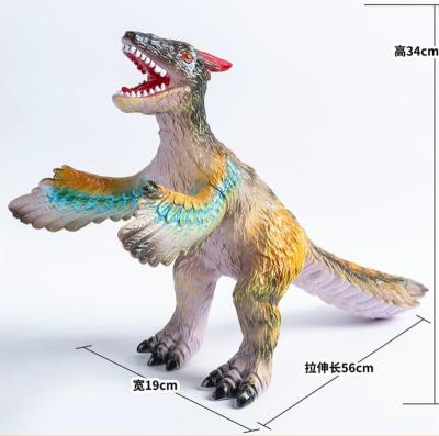 China Promotion The best-selling Dinosaur Toys vintage painted plastic dinosaur Sinornithosaurus millenii figure toy  animal doll for sale