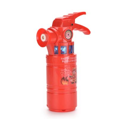 China Plastic Interesting Bubble  Machine Toy With Light Bottle Refill Solution Fire extinguisher bubble machine For Kids for sale