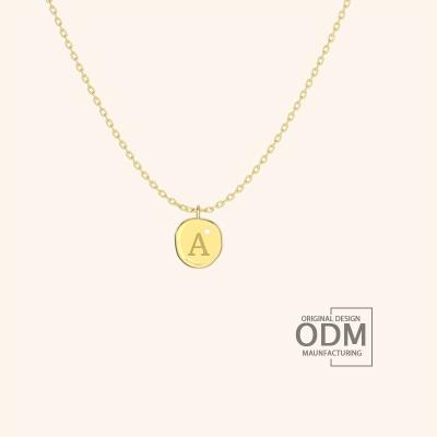 China FASHION Real Aiz Gold Diamond A Custom Optional Z Shape Initial Diy Charm Solid Gold Simple Letter Jewelry 14K Gold Pendant Necklace for sale