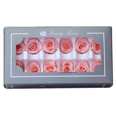 China China Manufacturer Green 3-4cm 12pcs wholesale high quality environmental protection luxury preserved rose head rose bud in gift box for sale