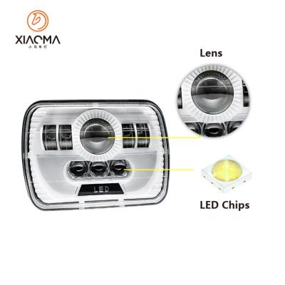 China Aluminum + PC + Lens Factory Supply Top Selling Durable 5*7 Square Led Headlights Square For Jeep for sale