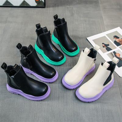 China 2021 Solid Soled Pu Fleece Line Waterproof Fashion Raincoats Winter Boots For Kids Boys Girls Kids Boots for sale