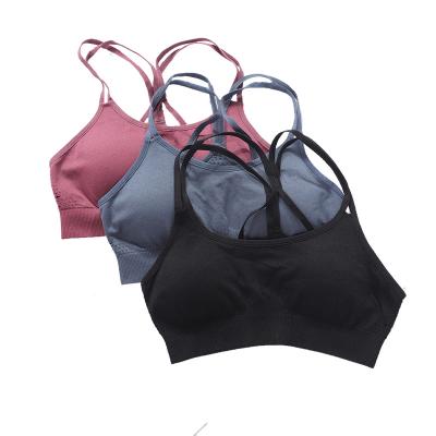 China Breathable Spandex Material Sheer Cross Back Comfortable Sports Bra Customized for sale