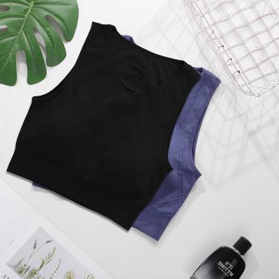 China New Casual Breathable Solid Color No Steel Ring Backless Wicking Wide-Shouldered Bra for sale