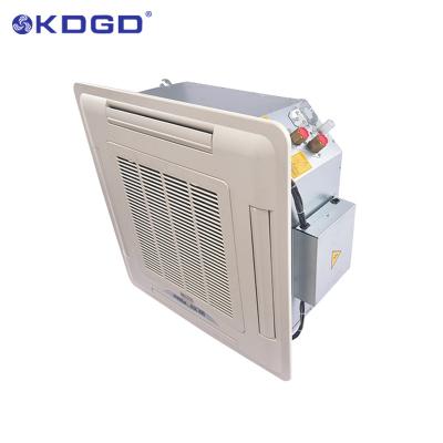 China Customizable Hotels Four Outlet Ceiling Concealed Cassette Type Fan Coil Air Conditioner Unit for sale