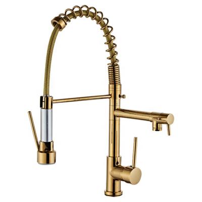 China Brass Faucets Cold And Hot Thermostatic Water Kitchen Faucet Pull Out Faucet for sale