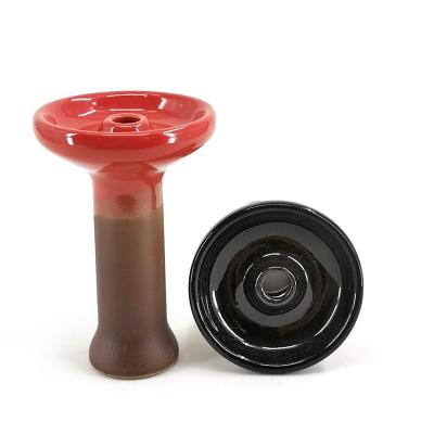 China Arabic Single Hole Phunnel Ceramic Hookah Bowl Double-color Luster Bowl Shisha Water Pipe Head Sheesha Chicha Narguile Accessories for sale