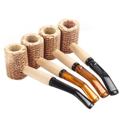 China CLASSIC Material Corn Cob Cigarette Tobacco Pipes Good Heat Dissipation Straight Mouthpiece 140mm Length Filtering Smoking Accessories for sale