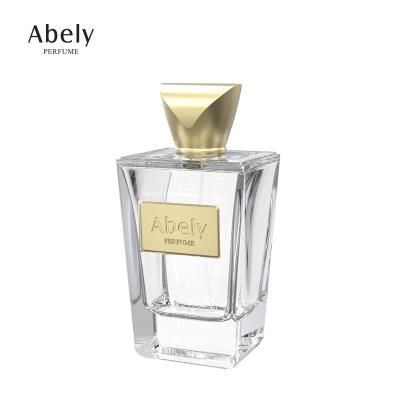 China High Qiality Abely Factory Custom 100mL Perfume Bottles Empty Fancy Square Spray Glass Perfume Bottle Manufacturer for sale