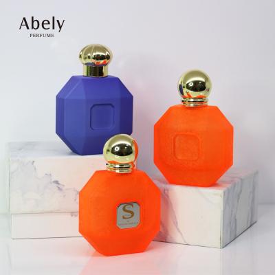 China Perfume Cosmetic Cologne Bottles Perfume Glass Perfume Bottle 60ml Luxury Multi Colored Glass Bottle With Zamac Cap for sale