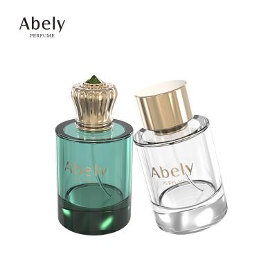 China Fashionable Wholesale Empty Glass Bottle Simple Design Your Own Perfume Bottles 100ml 50ml Transparent Round Perfume Bottle for sale