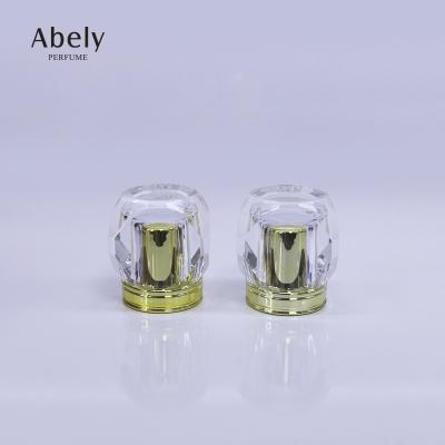 China Non Square Wholesale Man Puddle Empty Glass Spray Perfume Bottle With Luxury Acrylic Cap for sale