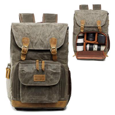 China Canvas Camera Backpack KOOGER Private Label Waterproof Casual Waxed Canvas Increasing Outdoor Travel Backpack Digital Camera Bag Wholesale for sale