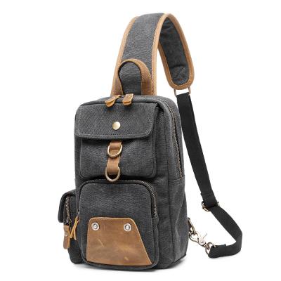 China Lightweight Small Sling Bag Chest Pack Canvas One Strap Shoulder Cross - Body Backpack For Travel Hiking Cycling for sale