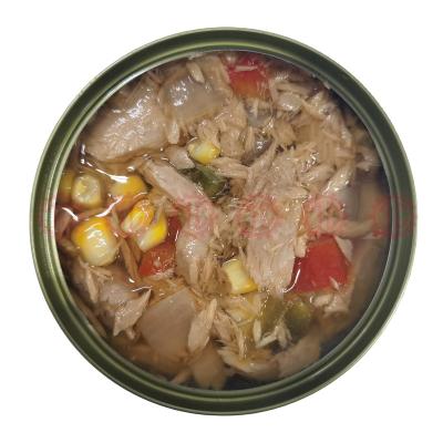 China Tuna Fish With Vegetables In Canned Canned Oil and Chili Pepper Factory for sale