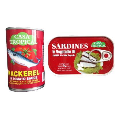 China Cheap canned sardines in vegetable oil tin 24 tinsX425g for sale