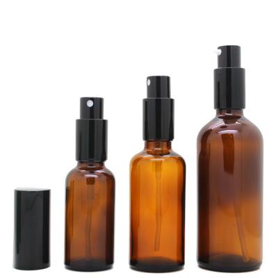 China Cosmetic Packaging 50ml 100ml Amber Glass Room Spray Bottle Perfume Atomizer Essential Oil With Mist Sprayer Wholesale for sale