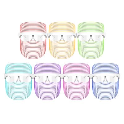 China Rechargeable 7 Color LED Face Light Therapy Photon Beauty LED Facial Mask Skin Rejuvenation Face Beauty Equipment for sale