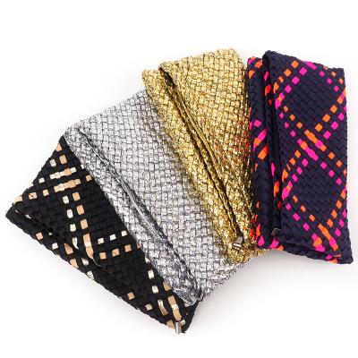 China Autumn New Arrival Fashion Waterproof Weave Purse High Quality Women Customize Style Woven Wallet for sale