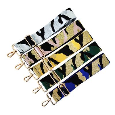 China Custom OEM Camouflage New Women Bag Wide Shoulder Strap Guitar Strap Purse Strap for sale