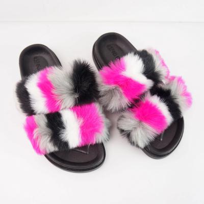 China 2020 fashion new style hot sale style fur slides for women new arrival faux fur slipper fur sandals women wholesale shoes for sale