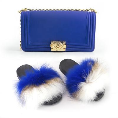 China Hot Sale Fashion Rainbow Handbags With Matching Fur Zippers Fashion Style Beand Handbag For Women for sale