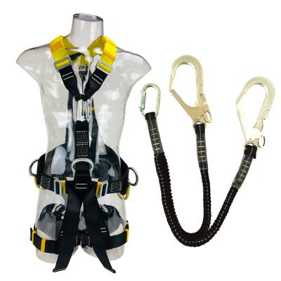 China 100% Polyester Ride Mounting Full Body Safety Harness With Shock Absorbing Double Lanyard for sale